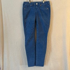 True Religion Denim Blue Shannon Corduroy Sz 26 - Like New!